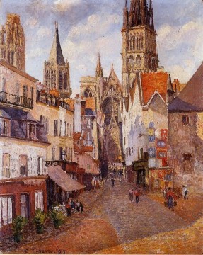 風景 Painting - 日光の午後 la rue de l epicerie rouen 1898年 カミーユ・ピサロ パリ